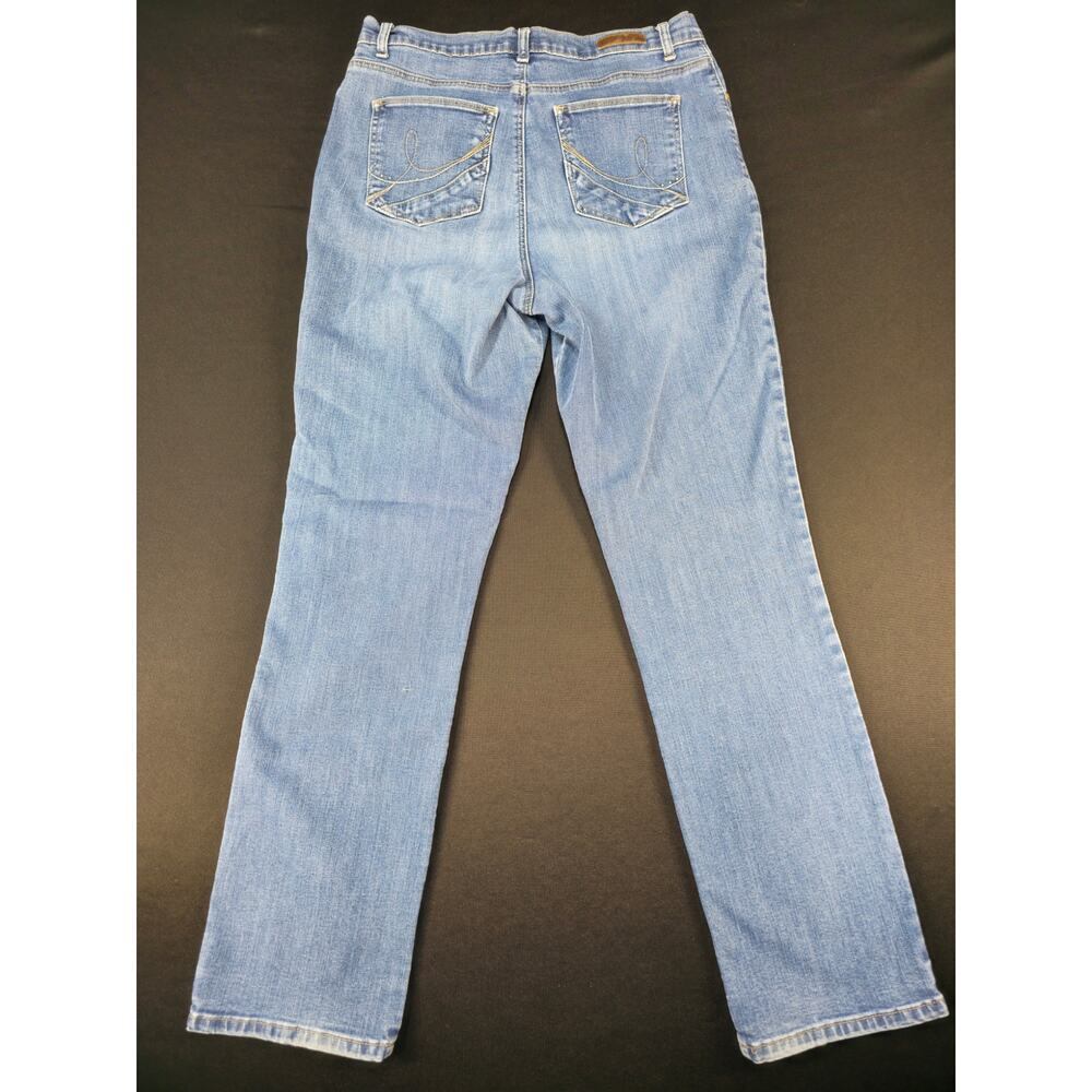 Lee Classic Fit Women's Blue Straight Leg Jeans Size 18 Medium Wash Stretch - Picture 2 of 10